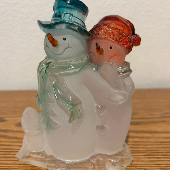 Other - Festive Snowman Figurine with Blue and Red Accents